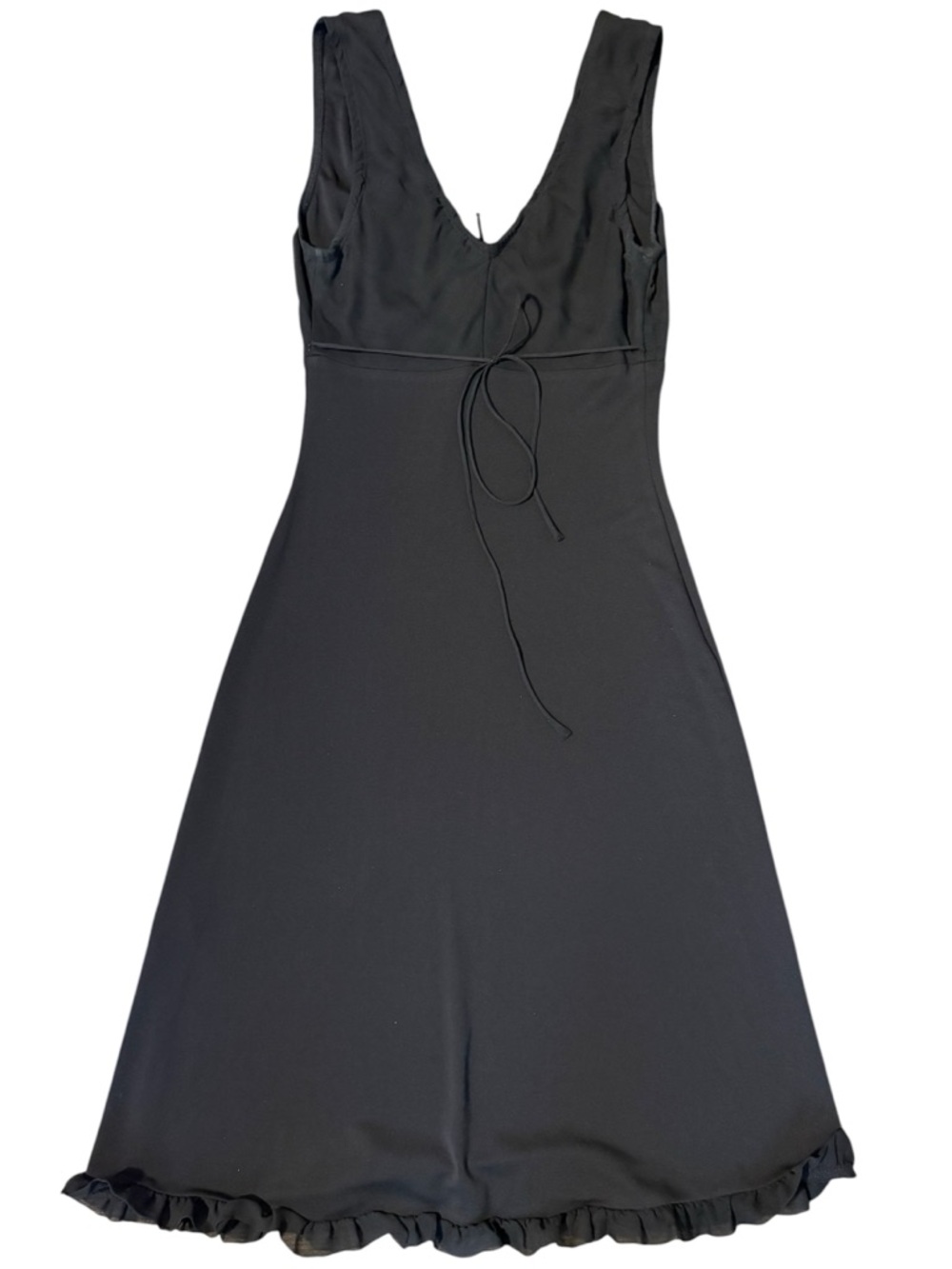 Betsey Johnson Black Midi Dress Size S Sleeveless V-Neck Feminine Flowy - Picture 2 of 8